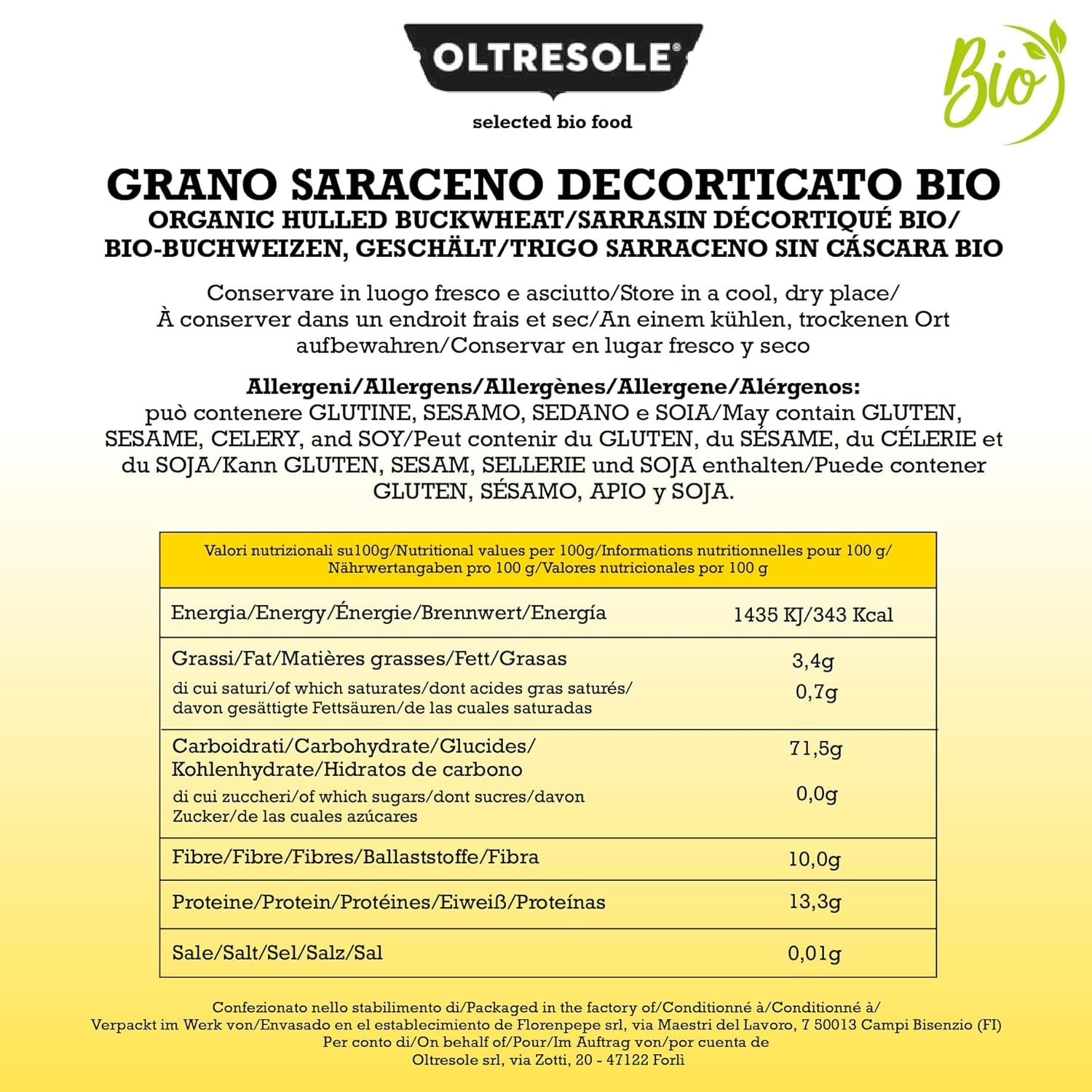 - Organic Buchweizen geschält 5 Kg - Getreide, nict wärmebehandelt, aus biologischem Anbau, Convenience Package