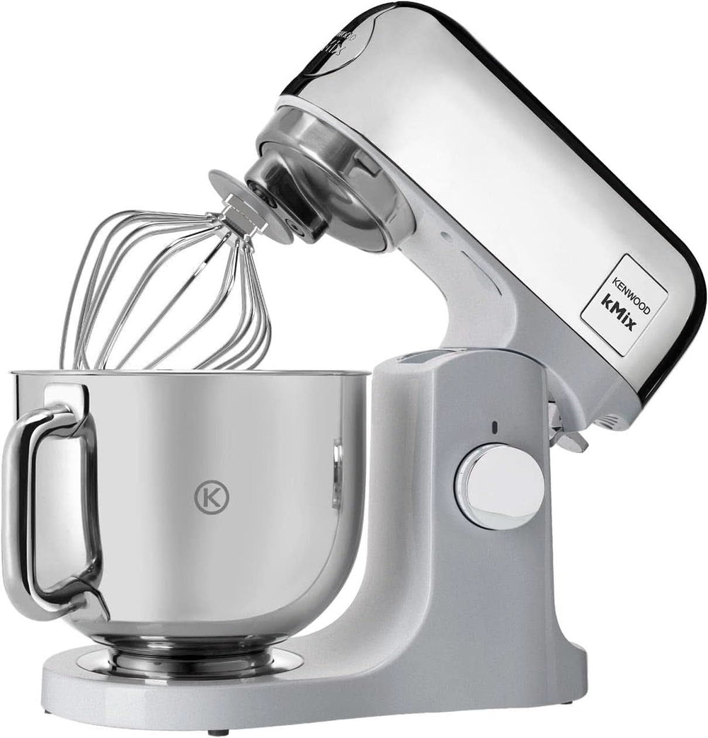 Kenwood Kmix Editions KMX760CH Küchenmaschine, 5 L Edelstahl Schüssel, Safe-Use-Sicherheitssystem, Metallgehäuse, 1000 Watt, Inkl. 3-Teiligem Patisserie-Set Und Spritzschutz, Chrom Matka a dítě Naty Shop