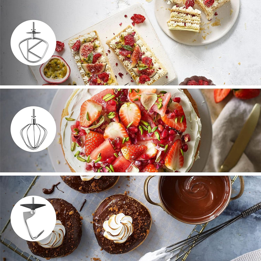 Kenwood Titanium Chef Baker KVC65.001WH, Küchenmaschine Mit Integrierter Waage, 1200 Watt, Inkl. 3-Teiligem Patisserie-Set, Spatel & Spritzschutz, Weiß Mama si Copilul Naty Shop