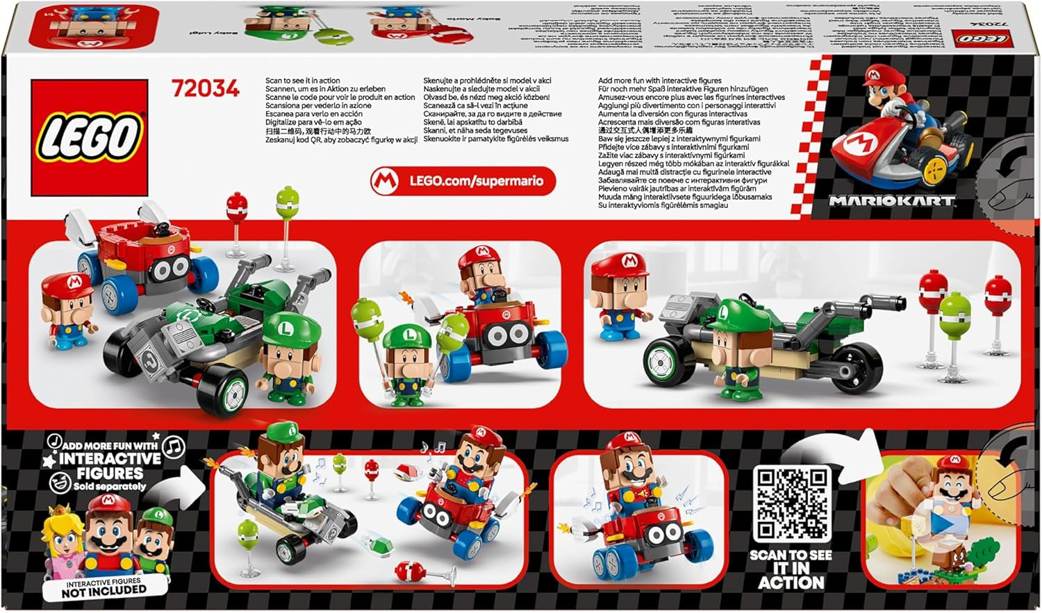 LEGO Mario Kart - Baby Mario vs. Baby Luigi Nintendo Sběratelské figurky 2 sestavitelné Speedmen Dárek pro kluky, dívky a hráče 8+ dobrodružná hračka 72034 Stavebnice Besuche den LEGO-Store