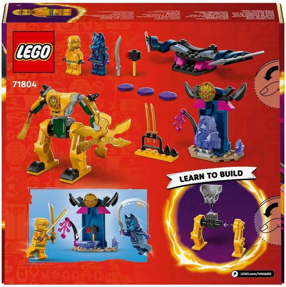 LEGO NINJAGO Arin's Battle Mech, hračka Ninja pro děti od 4 let S figurkami Vč. Arin s mini katanou, akčními figurkami a roboty, malý dárek pro chlapce a dívky 71804 Stavebnice Besuche den LEGO-Store