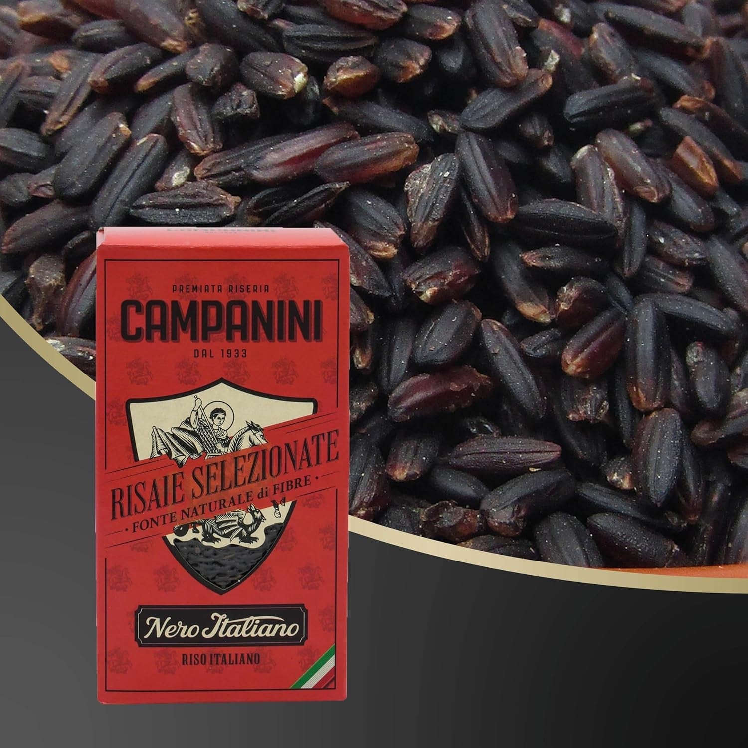 RISO NERO Orez Negru RISERA CAMPANINI 500g din Italia Orez Oriental
