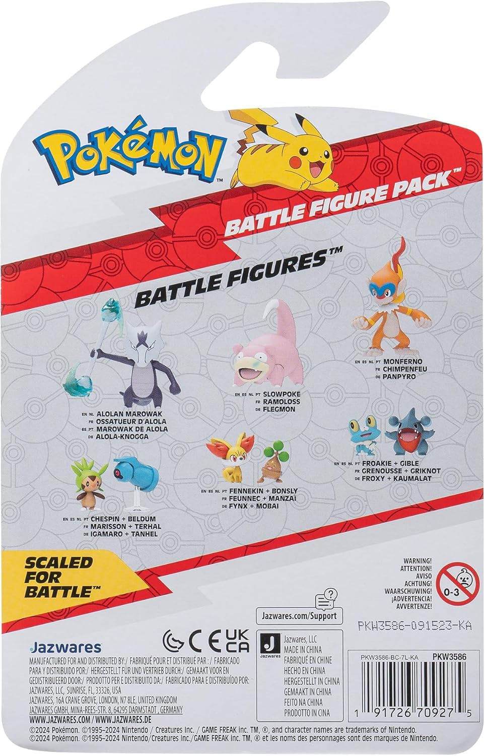 Pokémon PKW3586 - Balíček bitevních figurek - Oficiální detailní figurky Pikachu a Schiggy 5 cm každá akční figurka Naty Shop