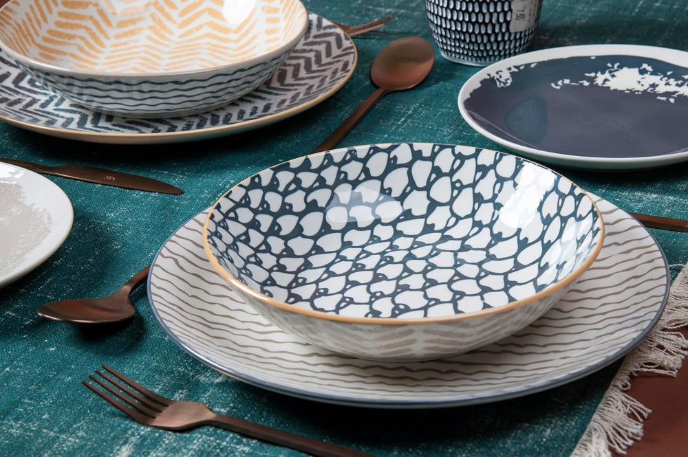 Soho 18-teiliges Geschirrset aus Porzellan, 6 verschiedene Sitzplätze