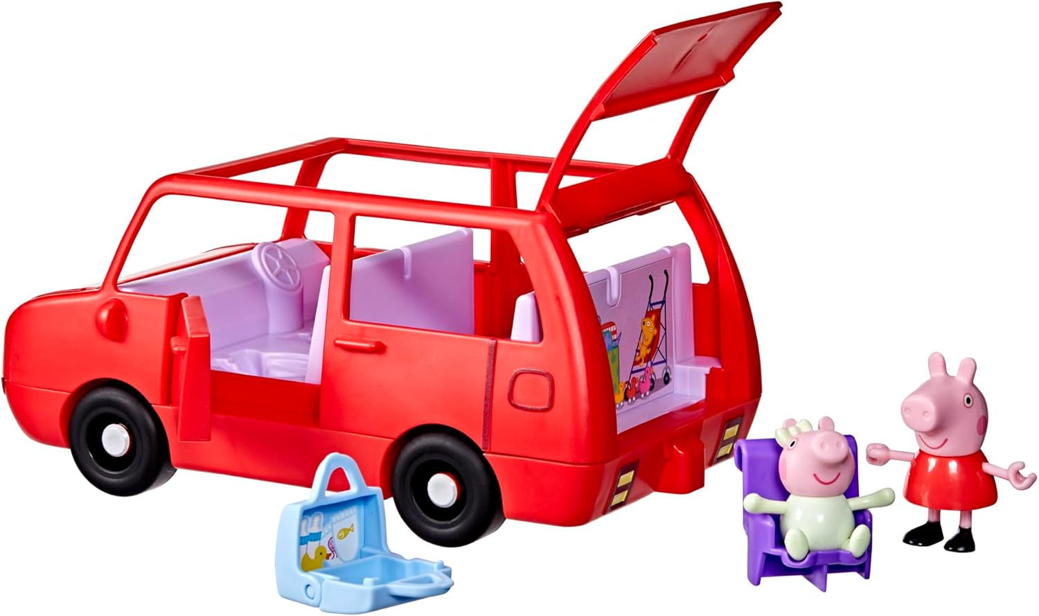 Peppa Pig Grunz und Kuschel Evie interaktive Babypuppe, 28 cm große Puppe für Mädchen mit 20 Geräuschen und vielen Funktionen, Spielzeug-Set für Kinder ab 3 Jahren