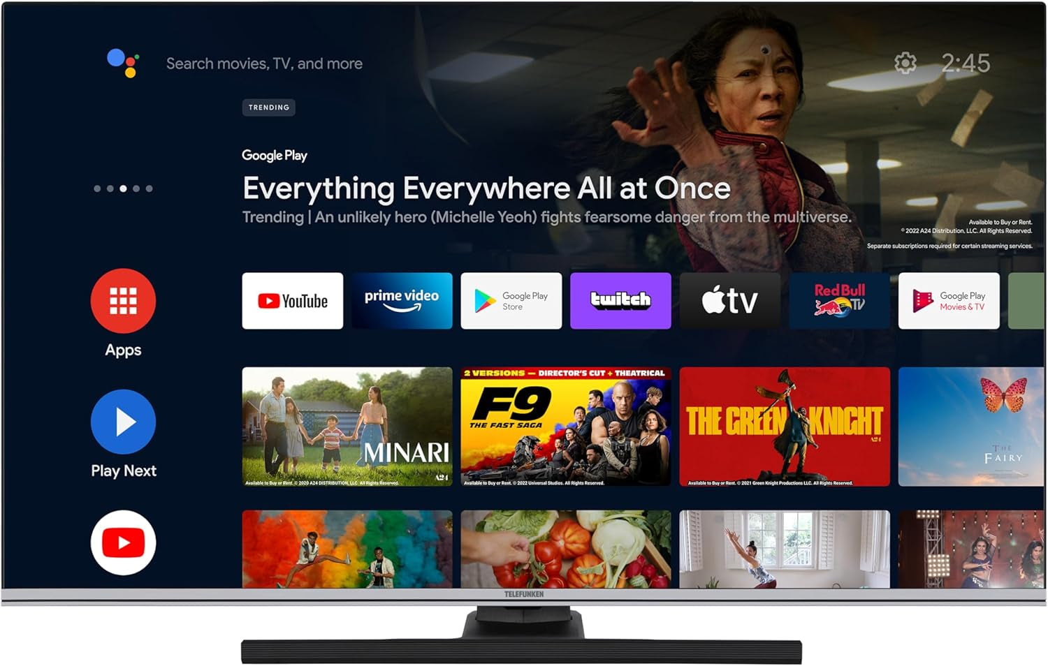 TELEFUNKEN XU50AN754M Televizor de 50 de inci/Smart TV cu Android (4K Ultra HD, HDR Dolby Vision, triplu tuner, Bluetooth, Dolby Atmos) [2023]