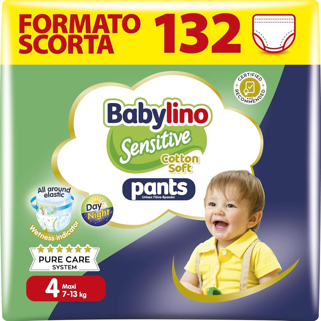BabyLino, Scutece sensibile din bumbac moale, diverse marimi Mama si Copilul Naty Shop 4 (132 buc)