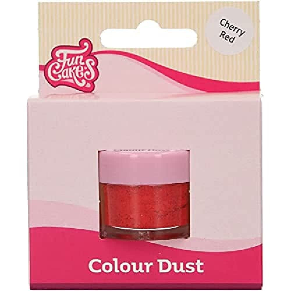 Funcakes Color Dust Cherry Red: Pudră de colorant alimentar, pentru decorarea torturilor, certificat Halal