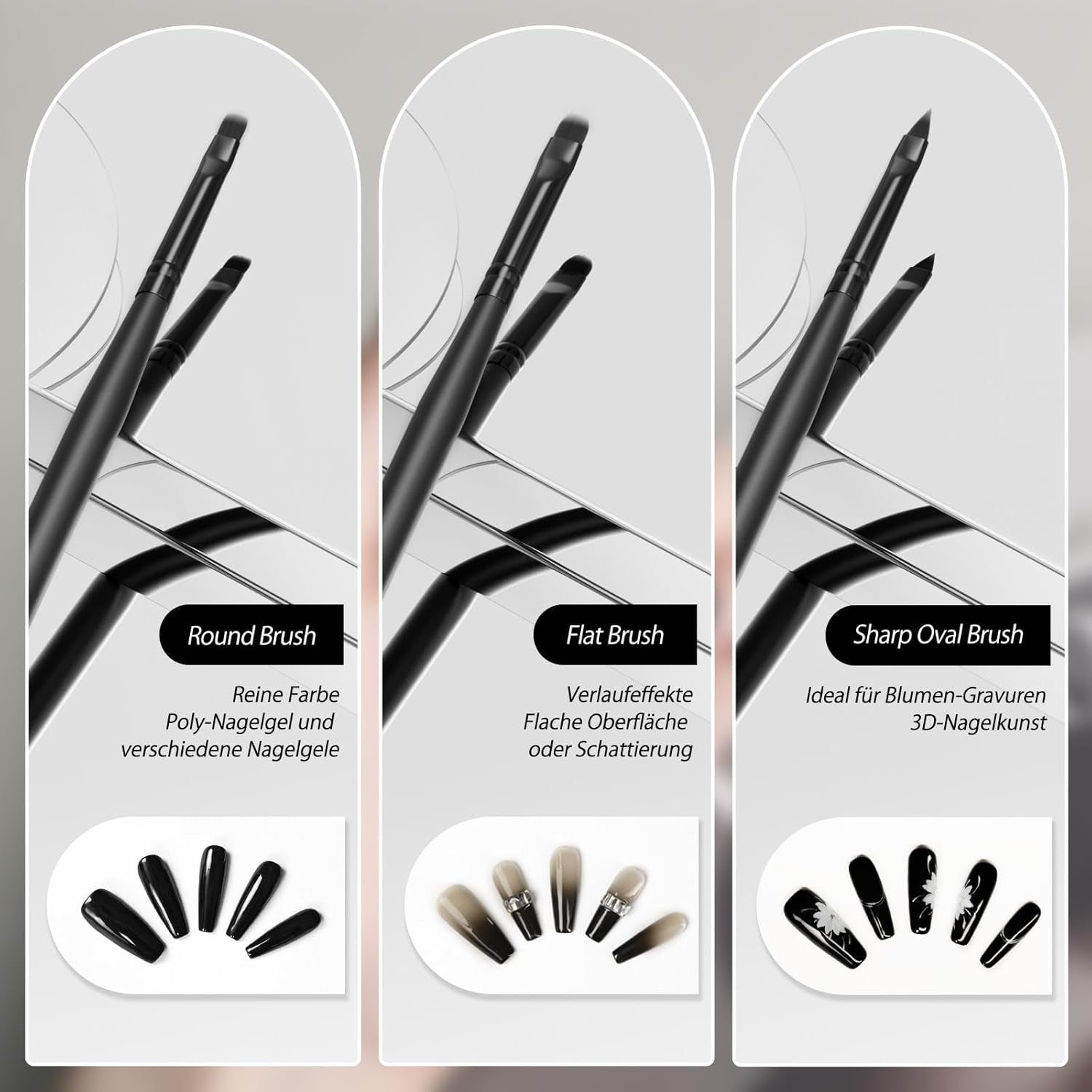 Nagel Pinsel 8 Stück Pinsel Für Gelnägel,Nageldesign Gel Pinsel Dotting Painting Line Pen Für Nagellack Gel Acryl Nagel Pinsel Nailart Kit Acryl Pinsel Fineliner Nägel Selber Machen