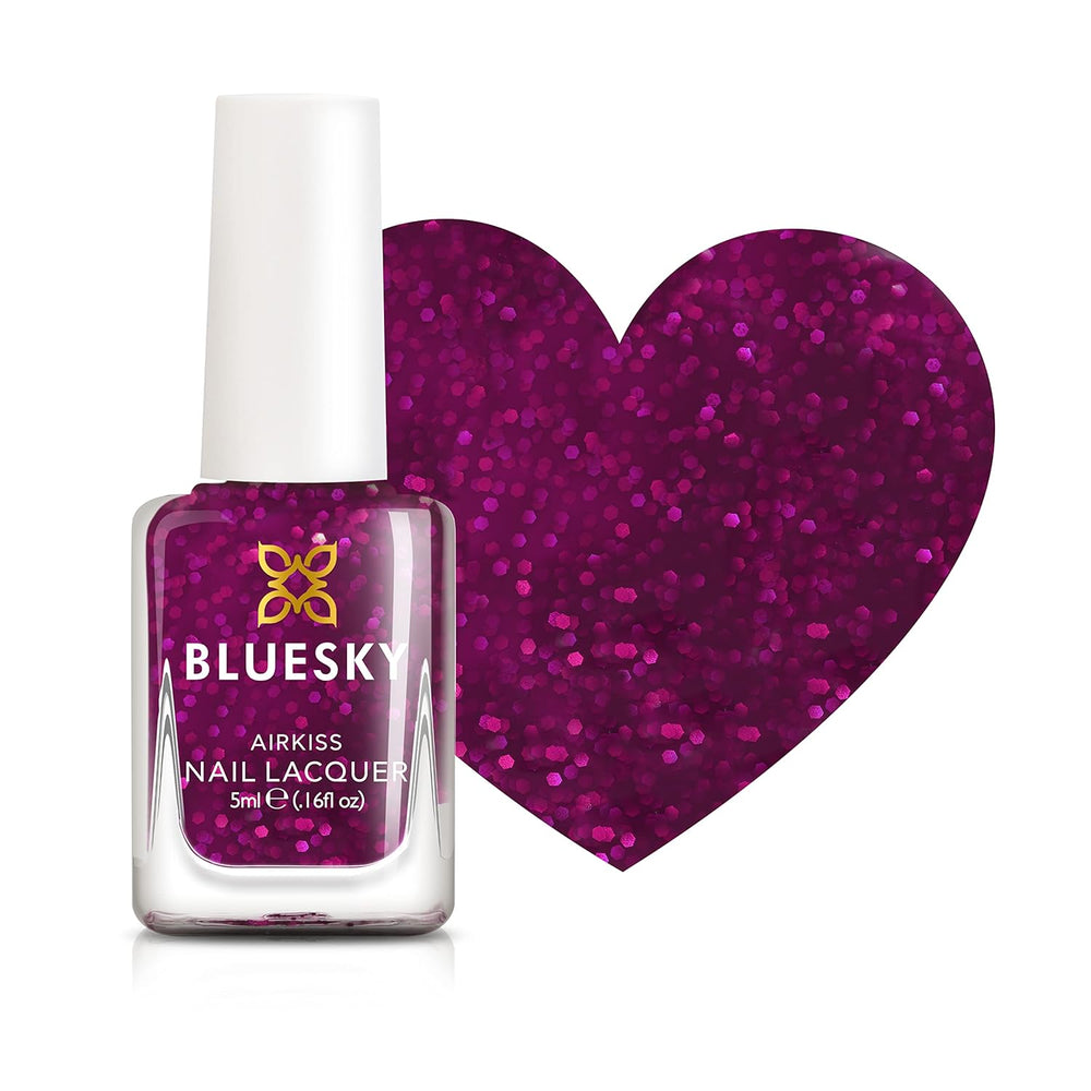 Bluesky Dětský lak na nehty - All Glitter, Pink. Snadno odlupovací netoxický neklouzavý lak na nehty na vodní bázi pro děti 5 ml