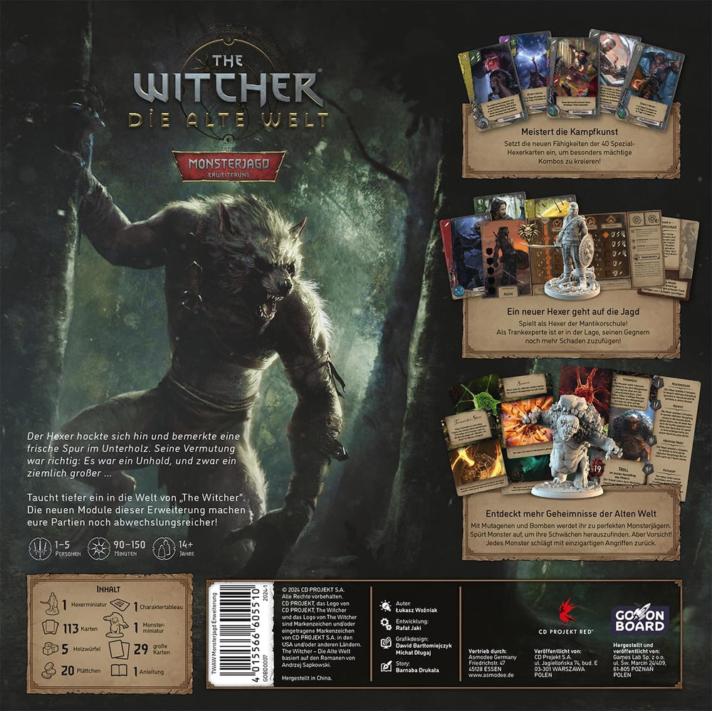 Go on Board, The Witcher: The Old World – Monster Hunt, Rozšíření, Expertní hra, Desková hra, 1–5 hráčů, Věk 14+, 90–150 minut, Němčina