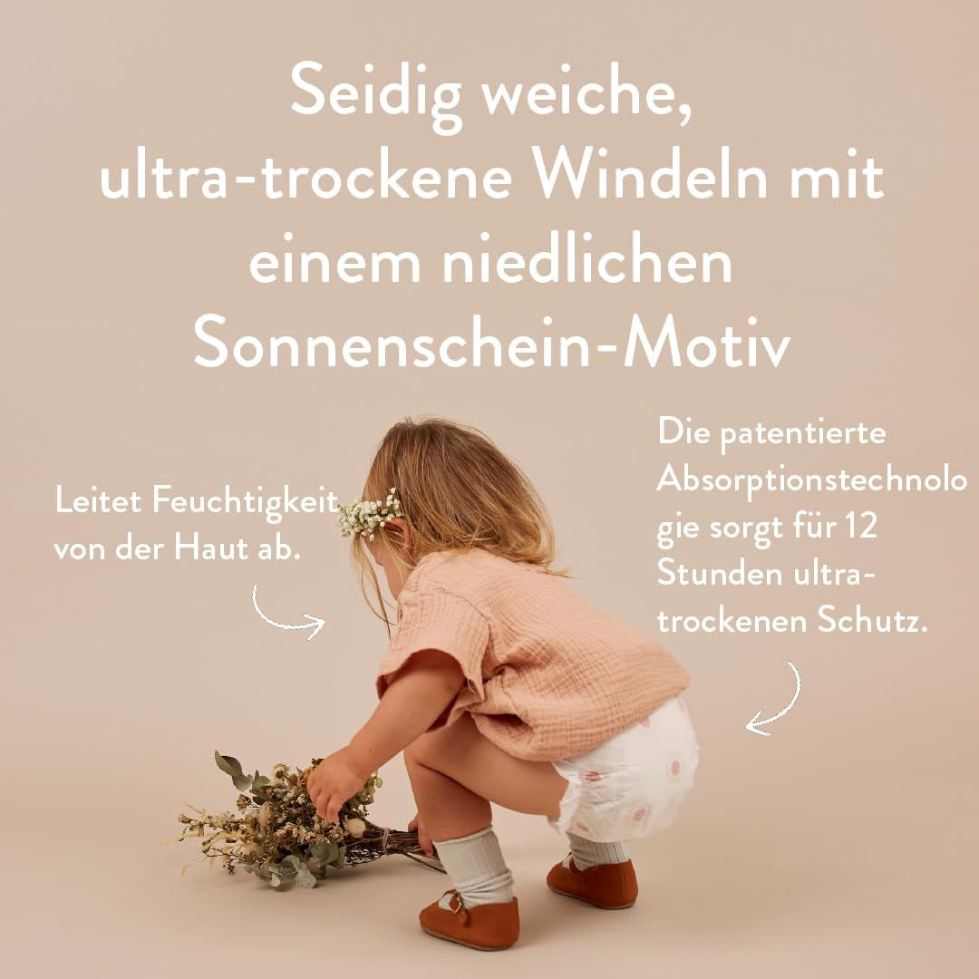 Dětské plenky, velikost 3M (4-8 kg) - 1 pytel po 28 - Bez škodlivých látek, ekologické, vysoce savé, vhodné pro noční použití, ultratenké a měkké - Vyrobeno v Dánsku