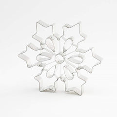 Formă de biscuiți thermohauser (oțel inoxidabil), formă mare de fulg de nea, margine netedă, diametru 19,5 cm