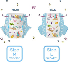 Plenky pro dospělé CutiePlusU, 10 balení, jednorázové plátěné plenky pro ženy a muže, maximální savost přes noc - I Love Summer (střední velikost 71-96 cm)