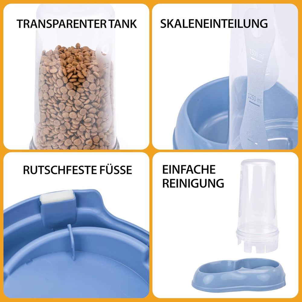 Ferplast Futter- oder Wasserspender für Hunde und Katzen AZIMUT 600 Futtertrog Voda 0,6 l, Rutschfester Boden, 12,5 x 19 x V 19,5 cm Modrá