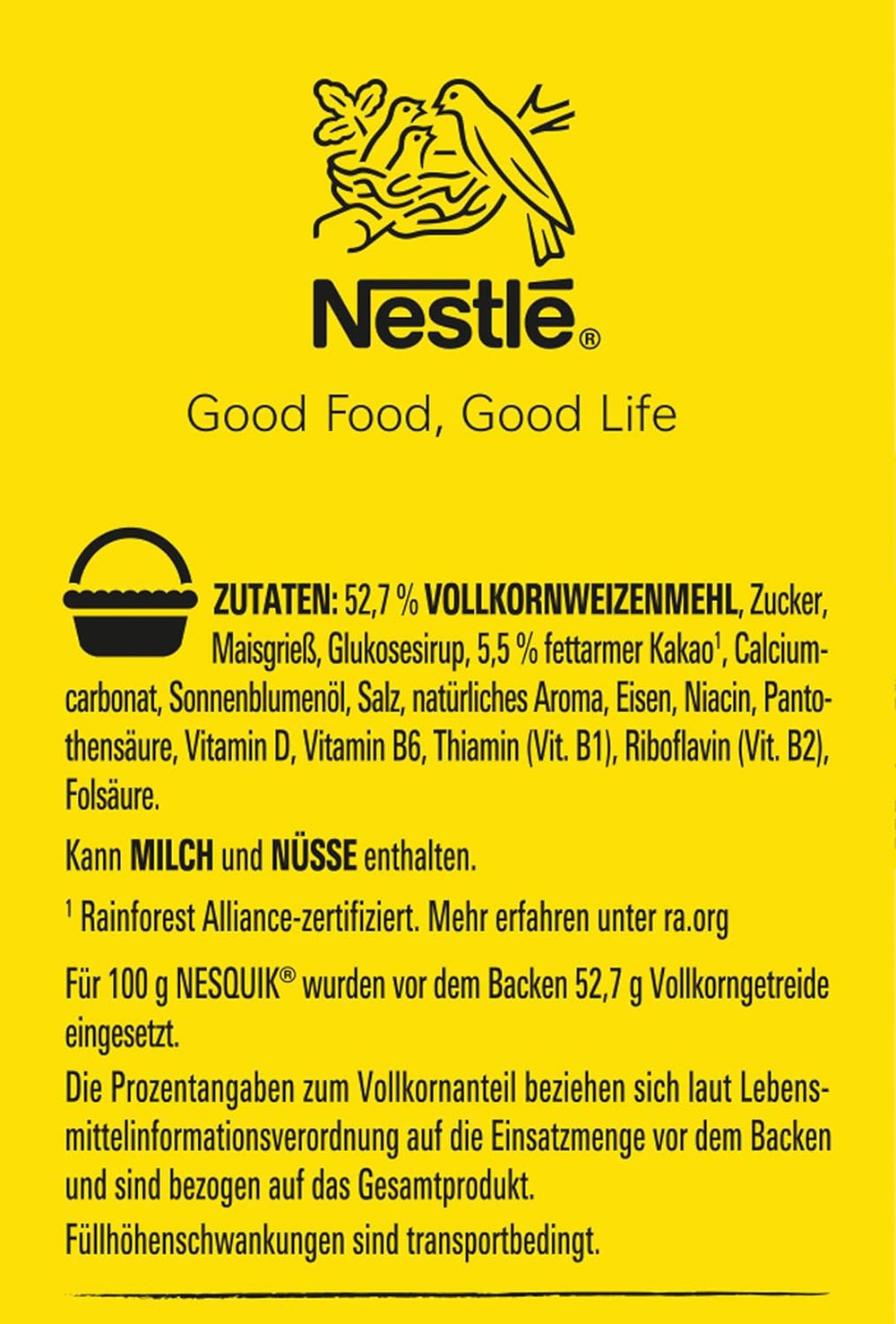 Nesquik Nestlé Nesquik Crunchy Breakfast, Cereálie s čokoládou a celozrnnými výrobky, 1 balení (1 x 330 g)