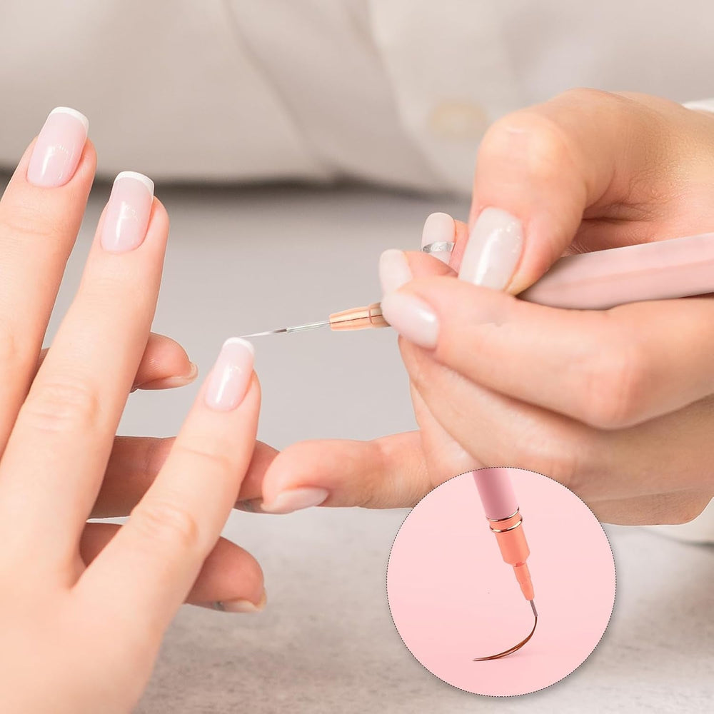 Nail Art Liner-Pinsel 5-Teiliges Gel-Nagellack-Malerei-Nagel-Punkt-Zeichnungs-Werkzeug Für Lange Linien Kunst-Design-Stift-Set Metallgriff Nail-Art-Design-Pinsel Für Frauen