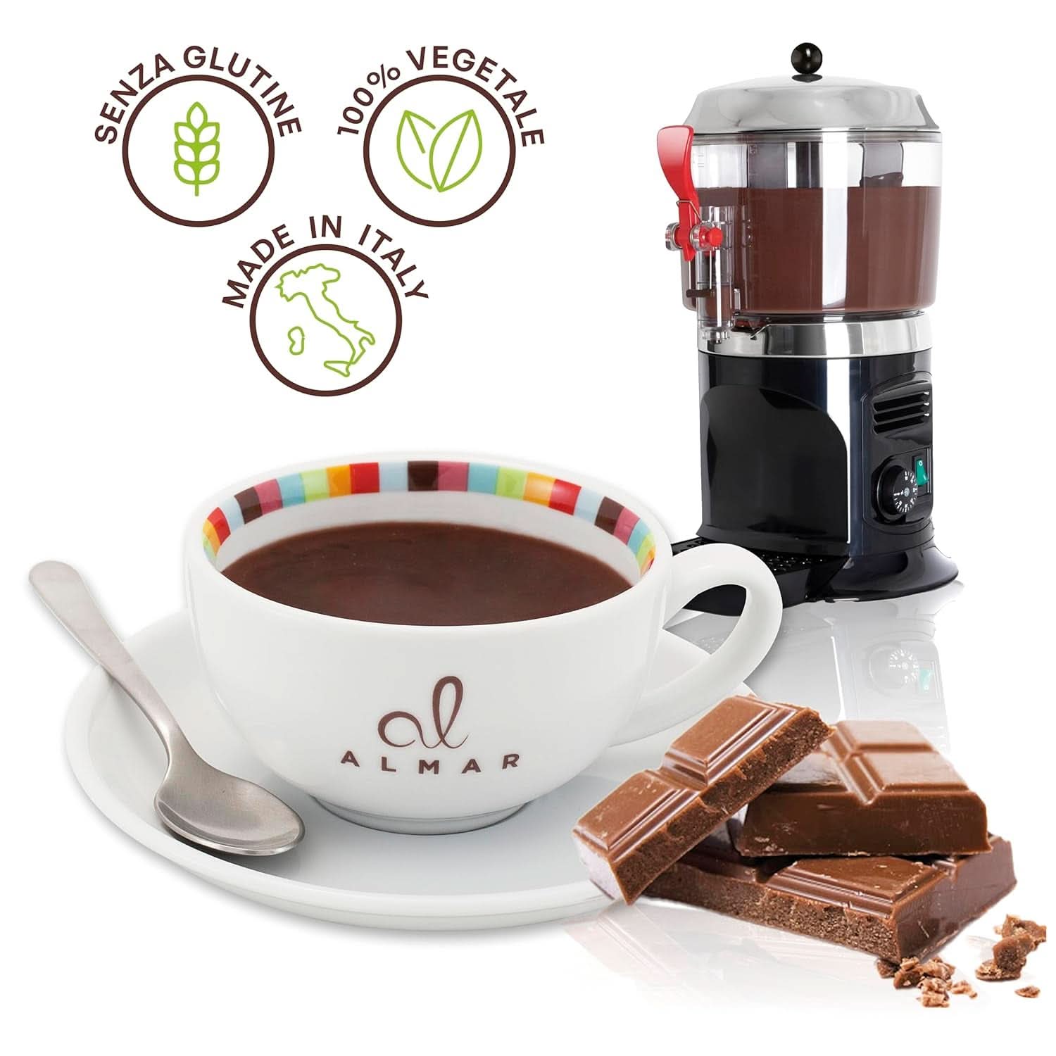 Ciocolată caldă italiană aromă Cortina CLASSIC - (15 X 30 g) Porție unică plic, 450 g Cacao si Ciocolata Calda Naty Shop