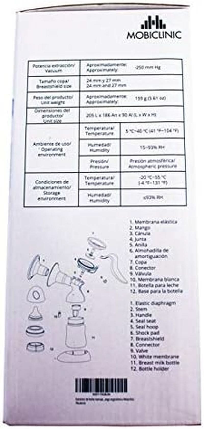 Mobiclinic ®, Pompă de sân manuală, marcă europeană, mâner ergonomic Accesorii Hrana si Alaptare Bebe Naty Shop