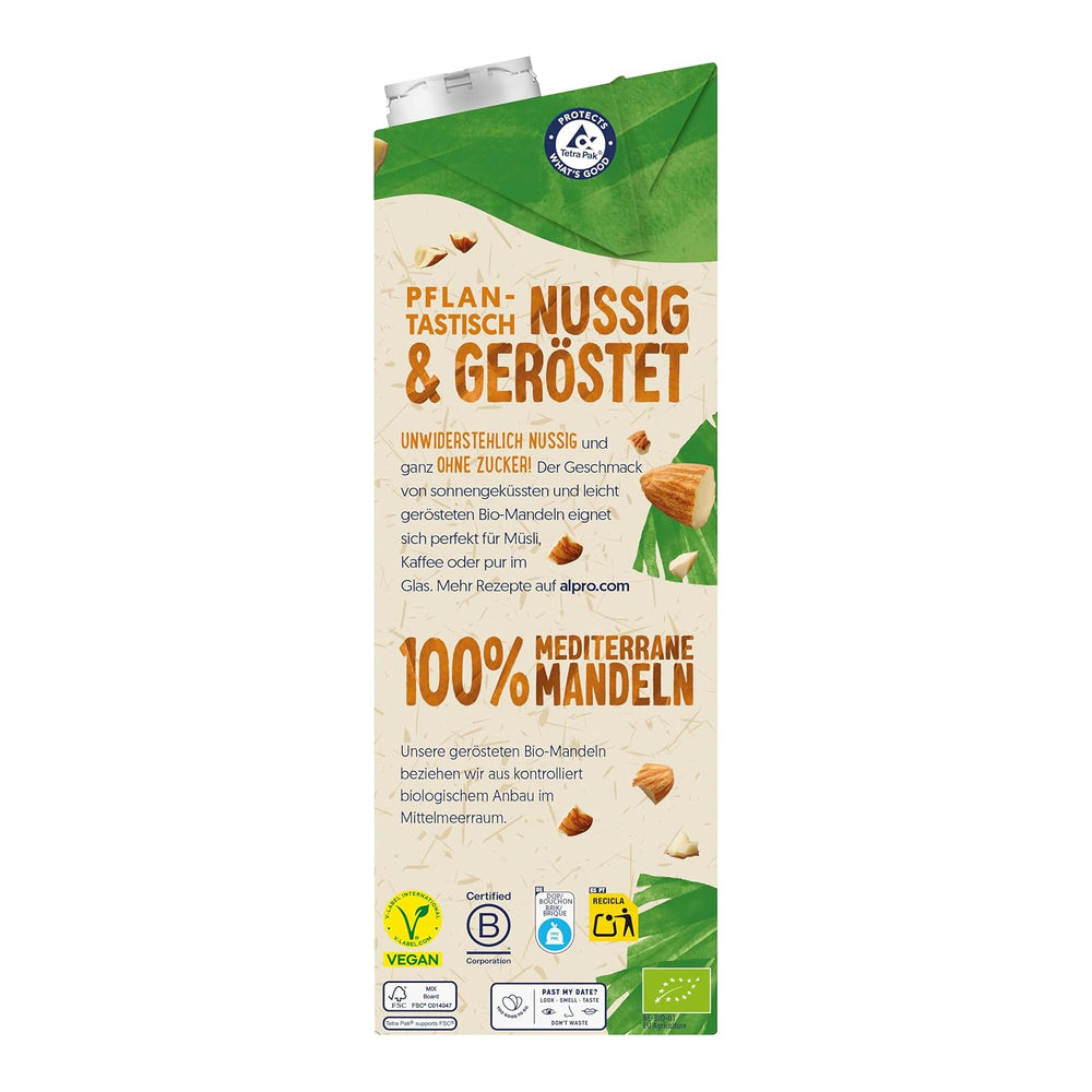 Alpro Bio Mandeldrink ohne Zucker – 8 x 1 l
