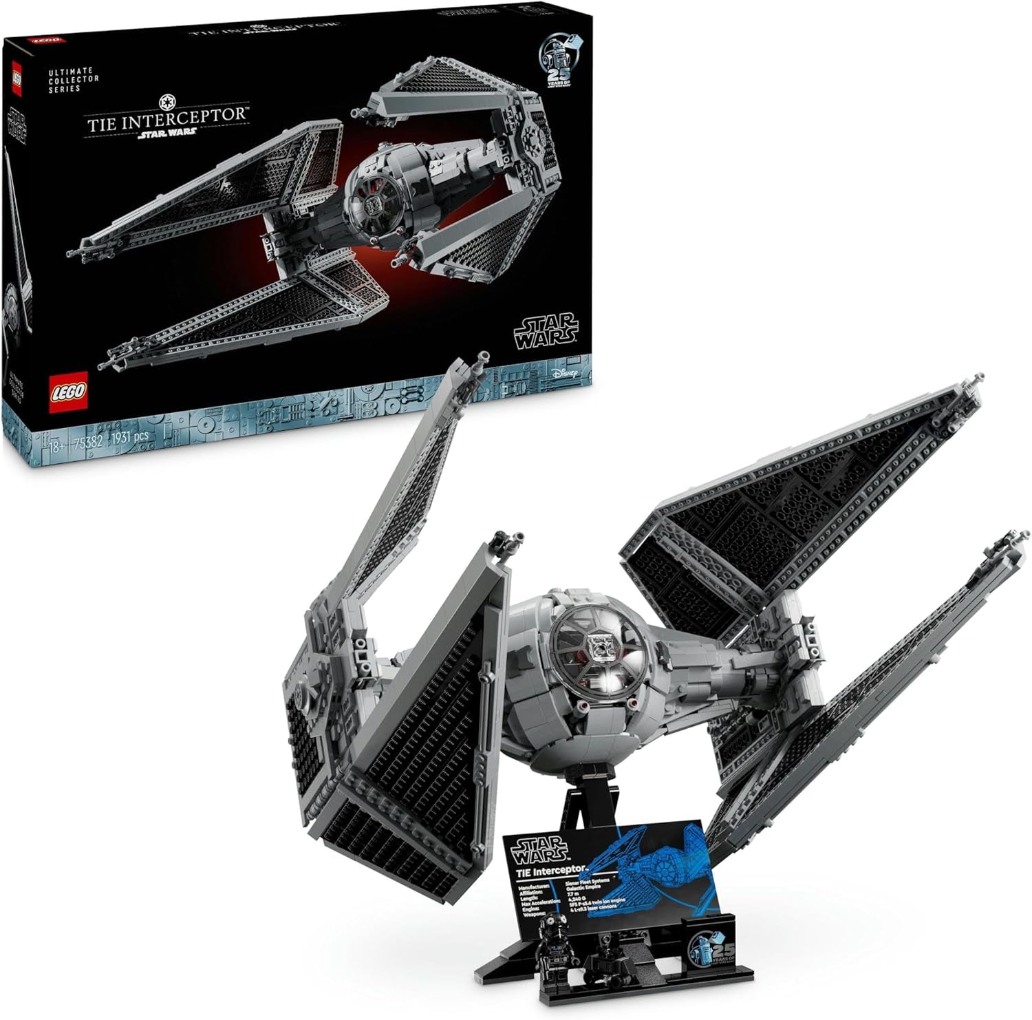 LEGO Star Wars Kravata Interceptor Nejlepší sběratelská sada Kreativní stavebnice pro dospělé Starfighter Cihlový model Fanoušek Dárek Sběratelská sada Ucs 75382 Sady stavebnice LEGO-Store Výchozí název