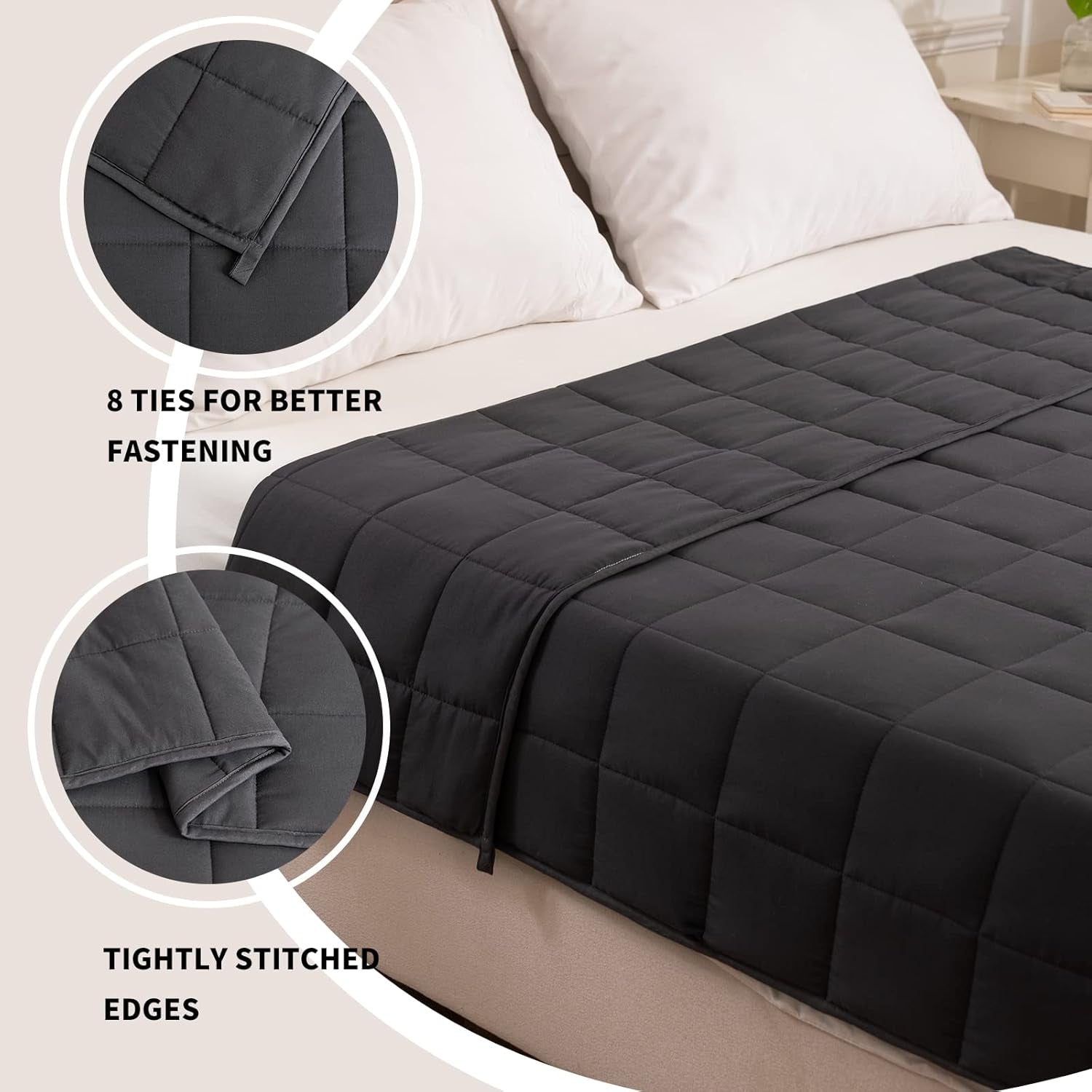 Good Nite Pătură cu greutate pentru adulți Pătură grea pentru simțuri calme Gri 8 Kg 150 X 200 Cm Plapumi si pilote Naty Shop