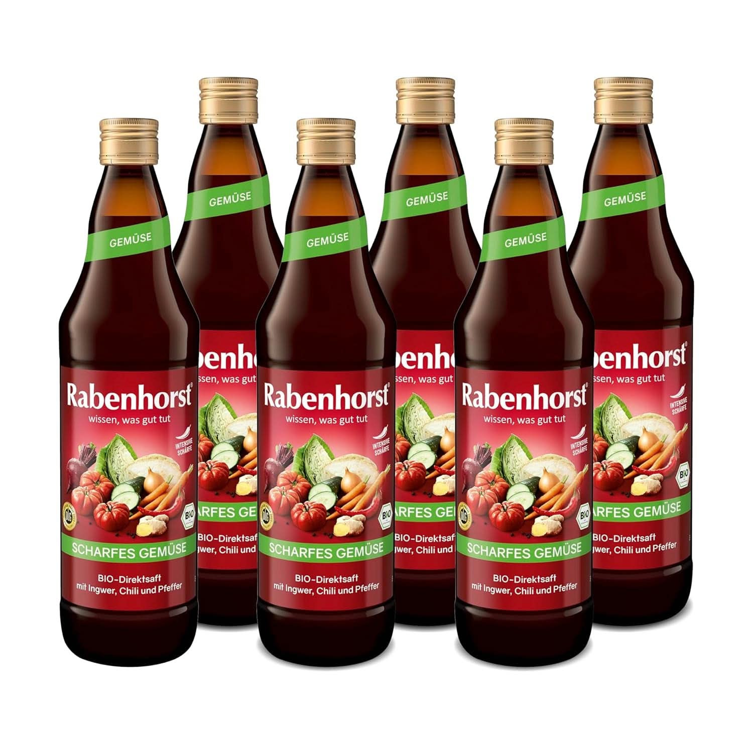 RABENHORST (6 x 700 ml) - Vysoce kvalitní zeleninová šťáva z různých druhů zeleniny s intenzivní kořenitou chutí Nealkoholické nápoje Naty Shop