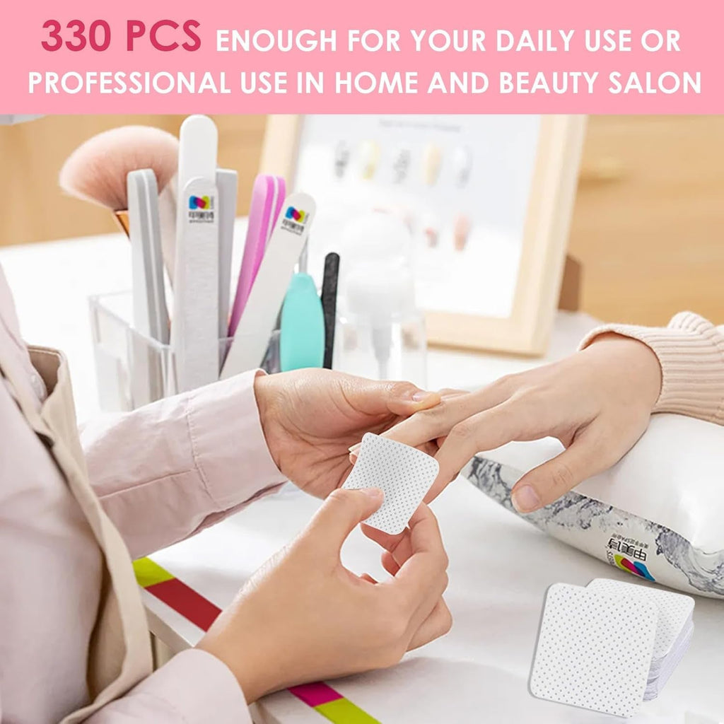330 Stück Fusselfrei Nägel Wattepads, Fusselfreie Nageltücher, Nagel Wischtücher Wattepads, Nagellack Entfernen Für Cleaner Gelnägel Nail Wipes Pads (Weiß)