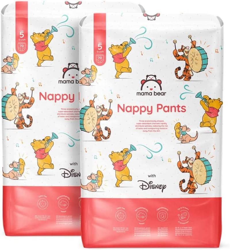 Plenky Mama Bear Disney, velikost 5 (12-17 kg), bílé, 70 kusů Matka a dítě Naty Shop 5 (12-17 Kg) Měsíční balení