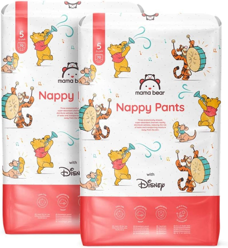 Značka Amazon: Mama Bear Disney Plenky, velikost 5 (12-17 kg) – měsíční krabička, bílá, 140 kusů (2 balení po 70)