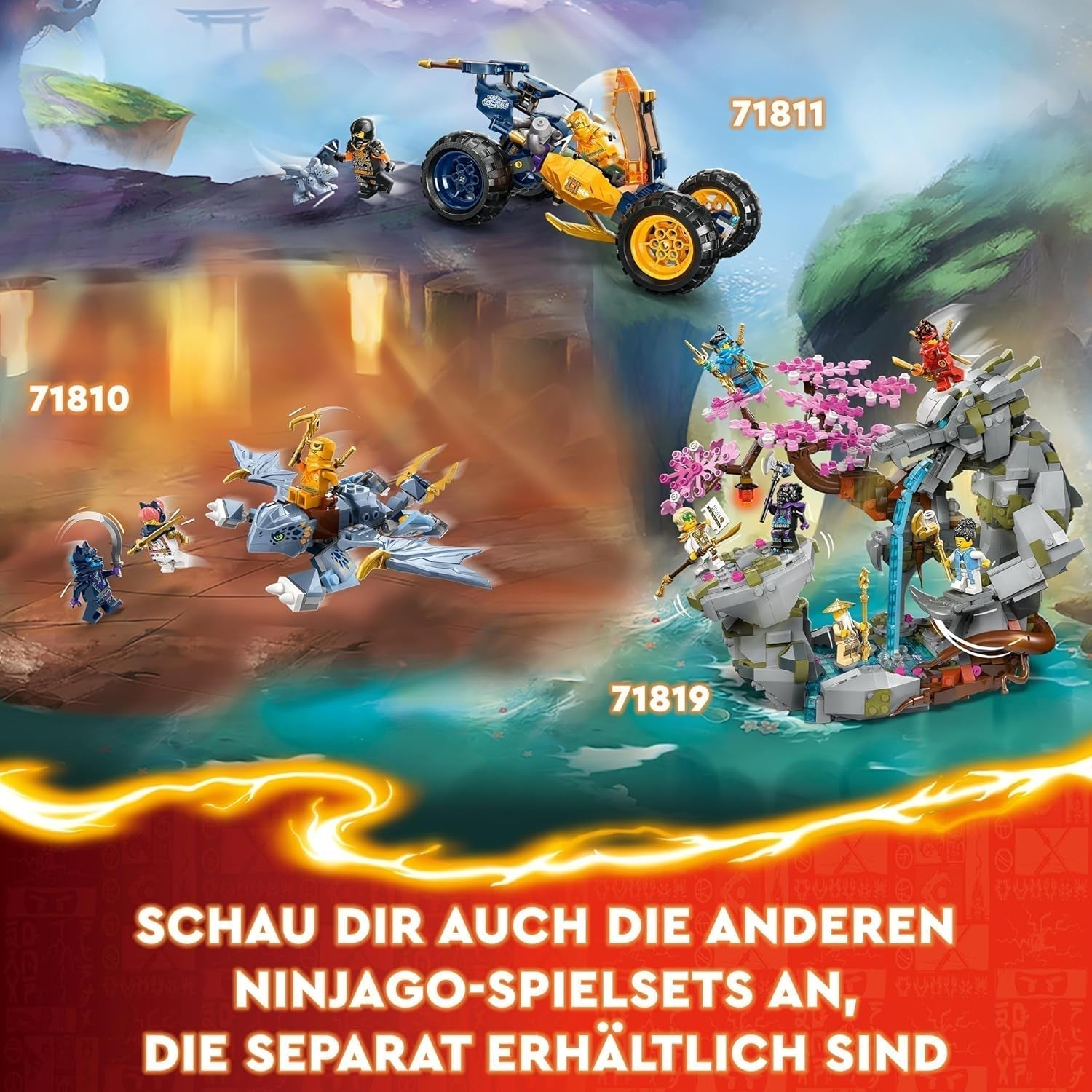 LEGO NINJAGO Sada Kai's Ninja lezeckého robota, Hračka Ninja se sestavitelnou akční figurkou a 4 minifigurkami, Dětská dobrodružná sada, Dárek k narozeninám pro 9leté chlapce a dívky 71812 Stavebnice Beuche den LEGO-Store