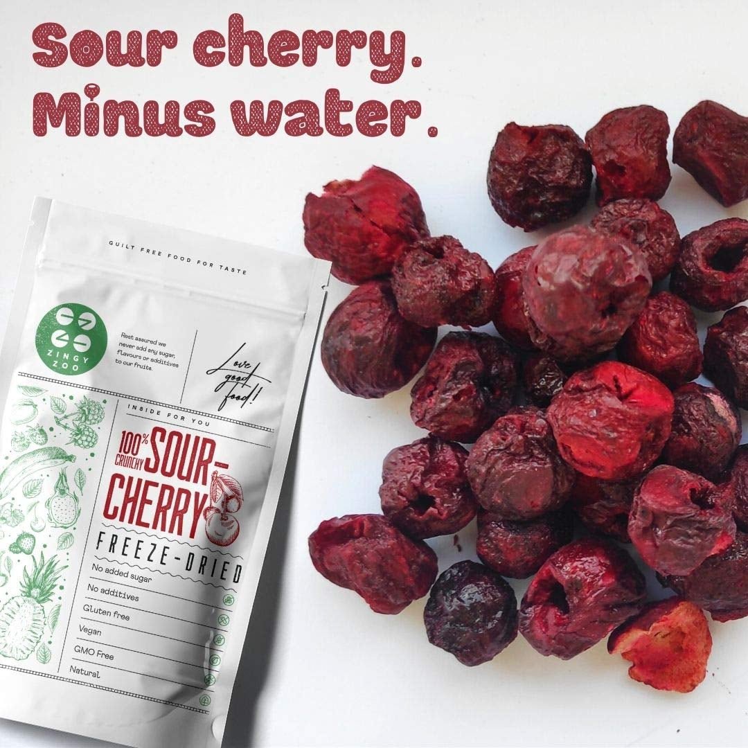 Cireșe liofilizate | Cireșe acre uscate | Fructe liofilizate | Fructe uscate liofilizate | Fructe liofilizate Cireșe uscate | Fur Smoothie Fructe liofilizate (90g) Produse deshidratate Naty Shop