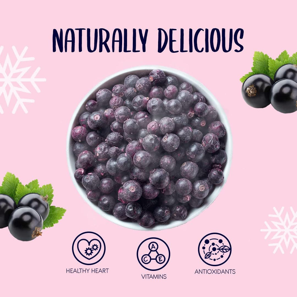 Coacăze negre liofilizate 250g - Fructe liofilizate - Fructe uscate liofilizate - Coacăze negre uscate pentru coacere, muesli, decorarea prăjiturilor, deserturi Produse deshidratate Naty Shop