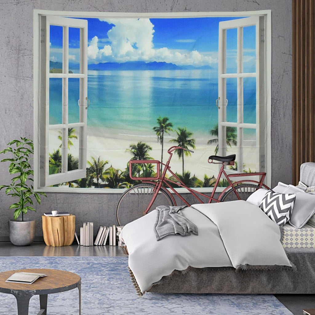 Covor tapiserie fereastra estetic poliester mare plaja Casa - Accesorii si Decoratiuni Naty Shop