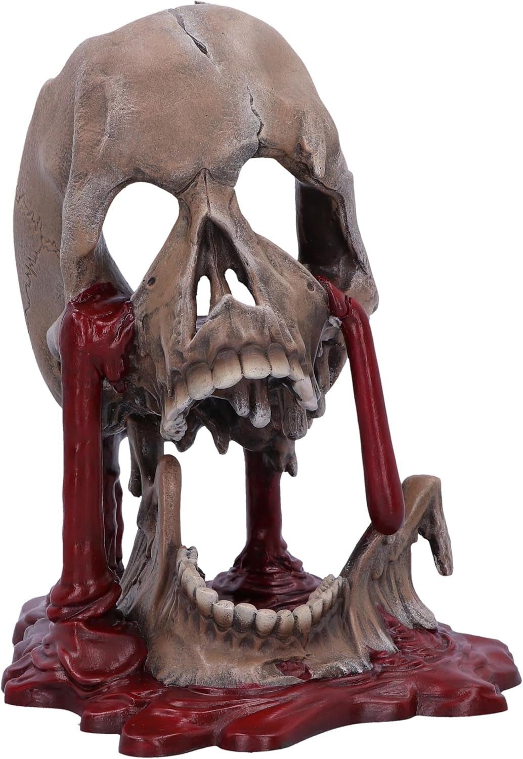 Craniu renascentist, 19 cm, rășină, negru și auriu, model baroc auriu, ornament craniu negru, decor gotic, turnat din cea mai fină rășină sintetică, pictat manual de experți Statuete si sculpturi Naty Shop Maro 16,5 cm