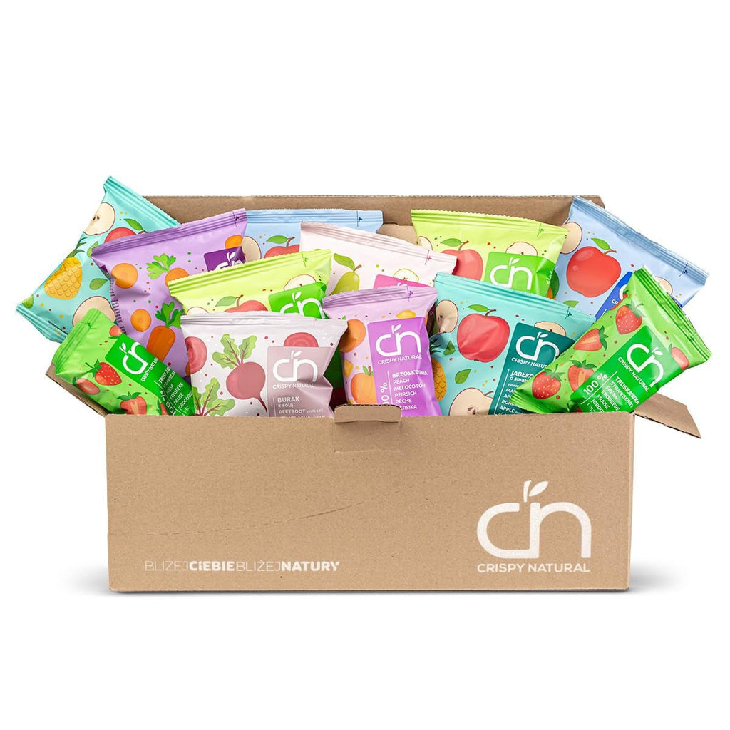 Crispy Natural Snack Mix (12, Mix Fruit) Produse deshidratate Naty Shop 1,5 G (pachet de 12) Amestecați fructe și legume