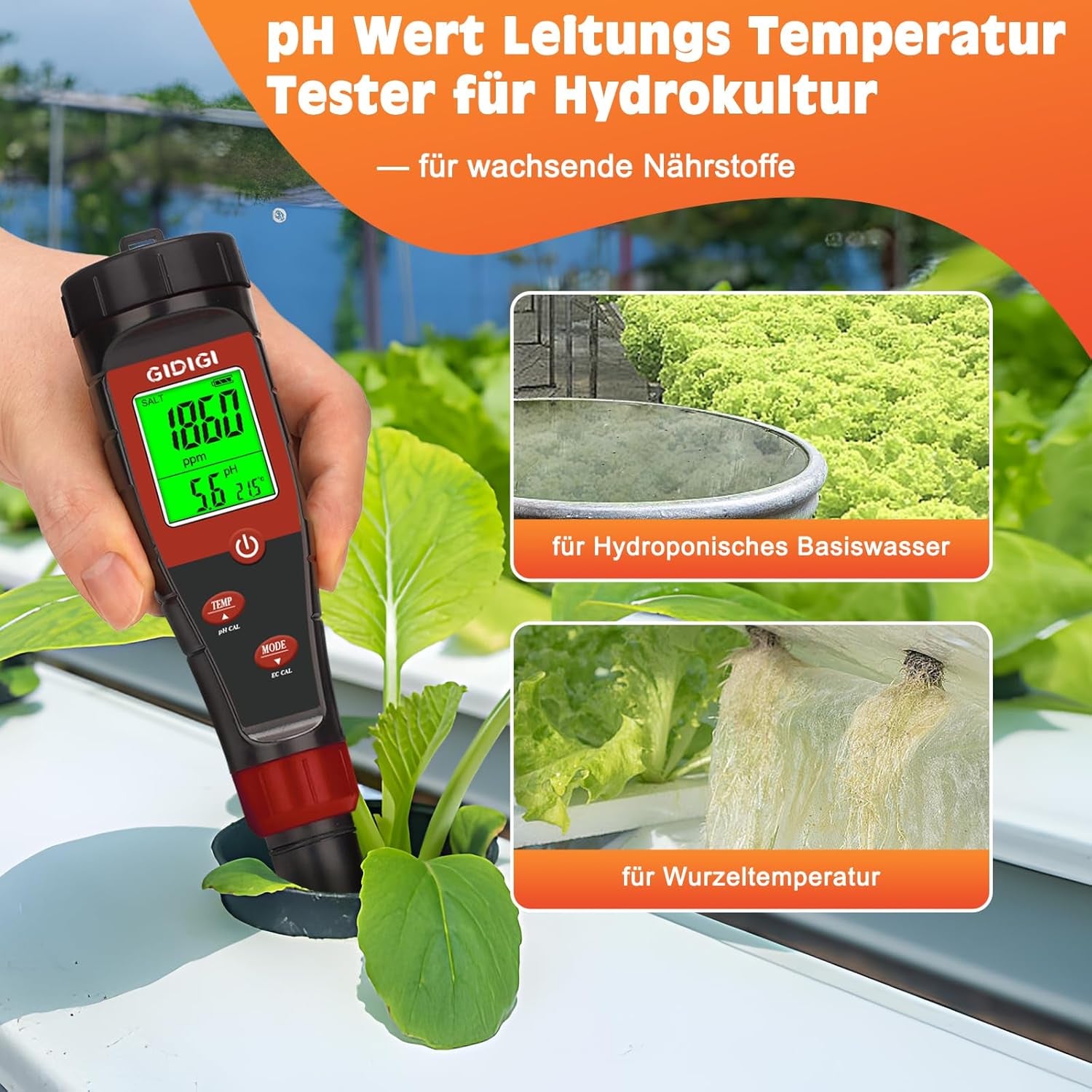 Hydroponický vodní pH metr, digitální pH tester vody, TDS tester, EC PPM test pro rostlinné živiny, vodivost 4 v 1, pH pero pitné vody, DWC, pokojové rostliny