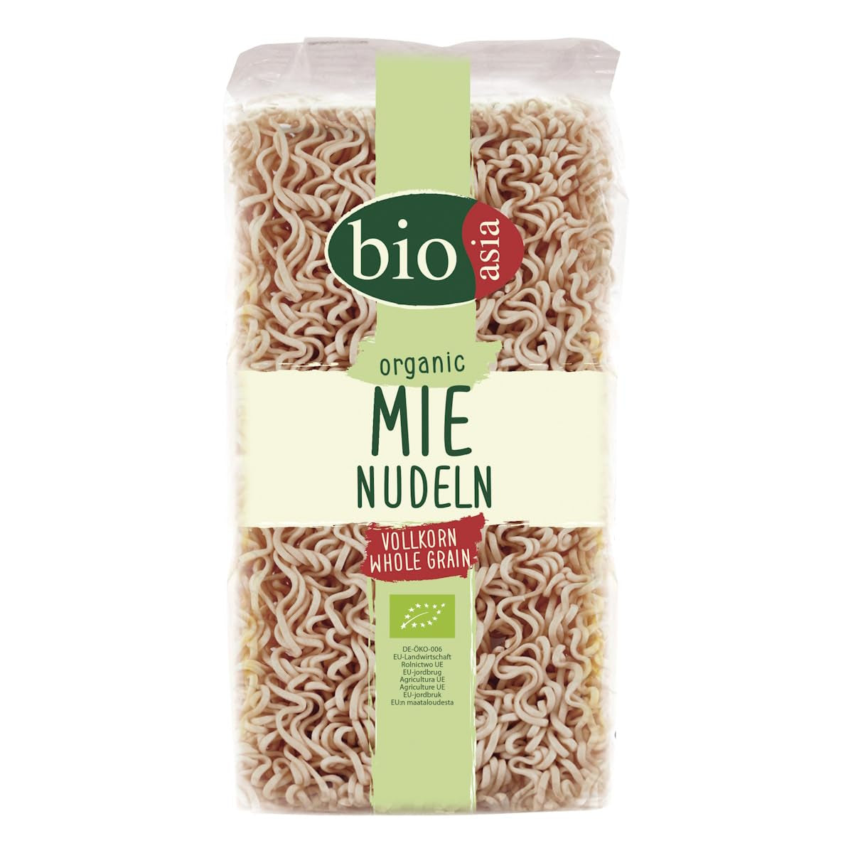 BIOASIA Bio Mie nudle, vyrobené z celých zrn, rychlá a snadná příprava (1 x 250 g)