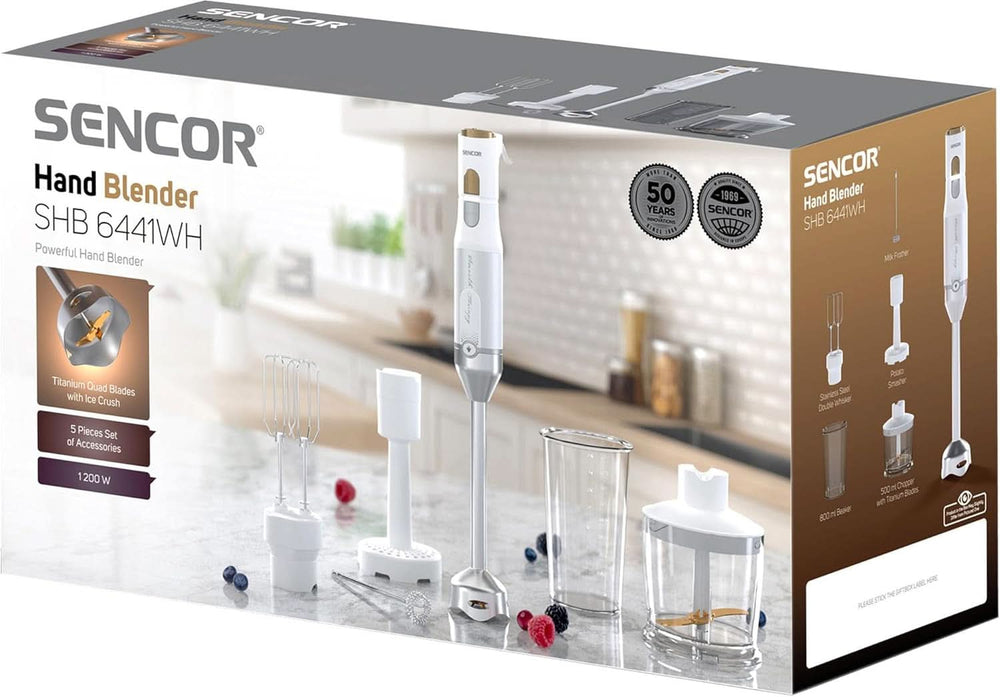 Sencor Multifunktionaler Standmixer, Ultra-Leistungsstark, 6 v 1, 1200 W, Mit Doppel-Schneebesen, Zerkleinerer & Mousseur, Kartoffelstampfer, Quadblade-Klingen Aus Titan, Stufenlose Bucatarie Naty Shop