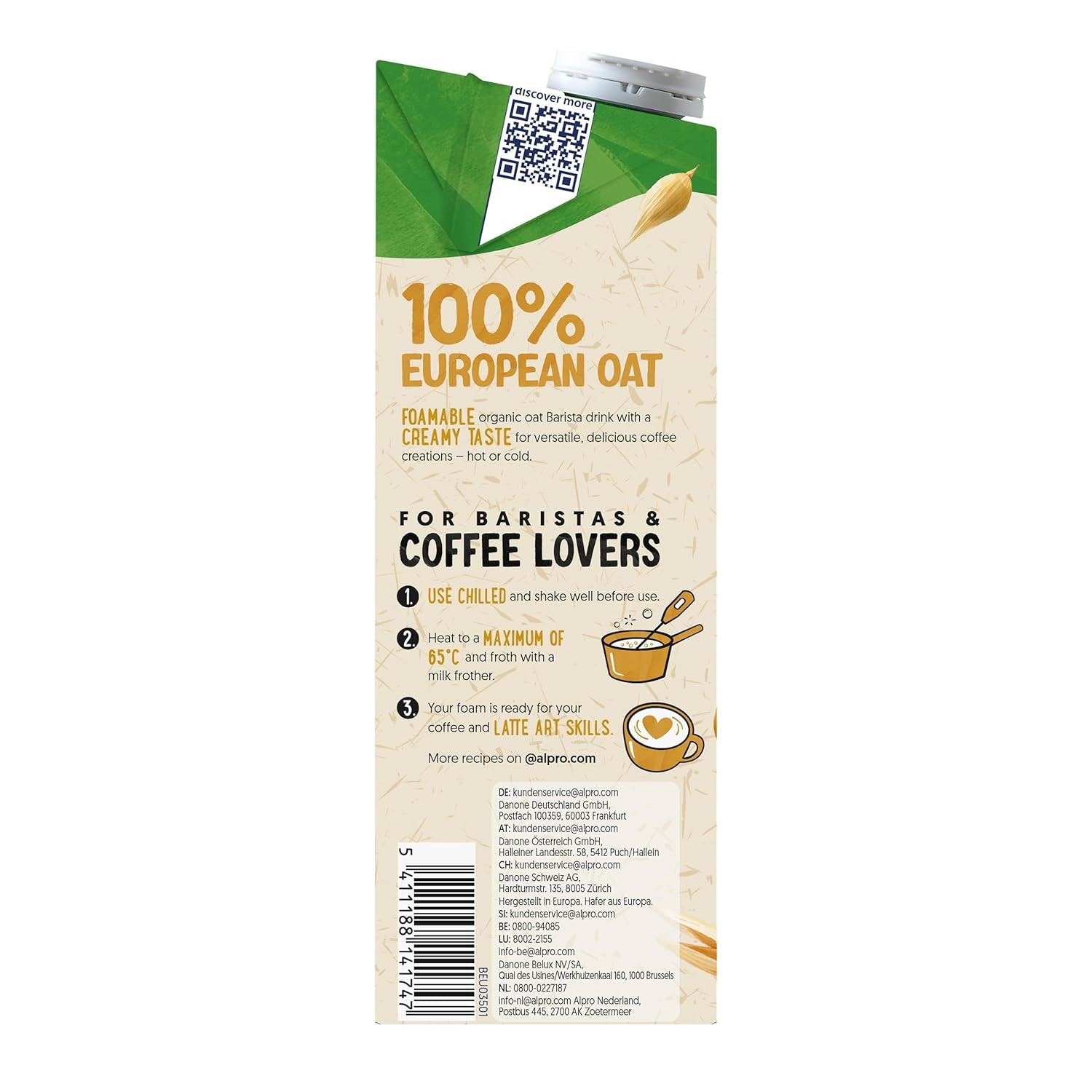 Alpro Bio Barista Haferdrink – 8 x 1 l