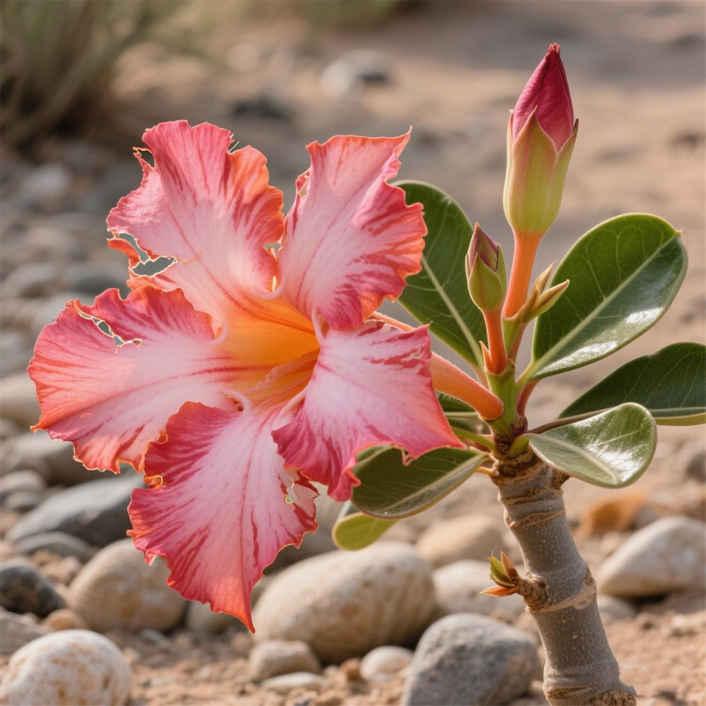 Winterhart pflanzen, Lebende Pflanzen,Mehrjährige Blumenzwiebel ist winterhart, Mysteriöse magische Glühbirne, Blumenzwiebel Mix，3 roky-1 Wüstenrose knollen -G