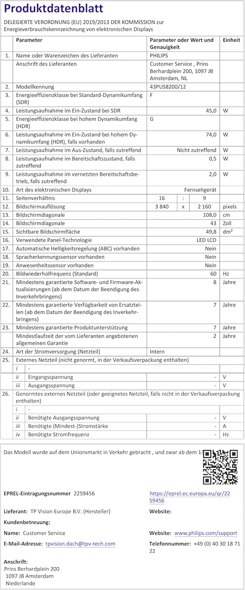 Televizor inteligent LED Philips Ambilight 43PUS8200 4K - ecran de 43 de inci cu Pixel Precise Ultra HD, Titan OS, Dolby Vision și sunet Dolby Atmos