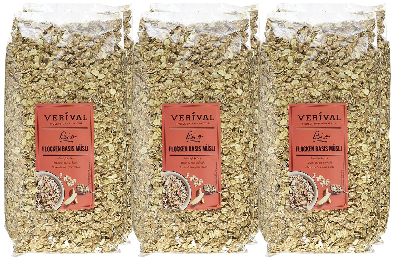 Verival Flakes Müsli základ - Bio, 6 balení (6 x 1 kg)