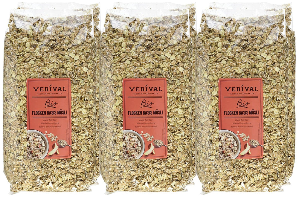 Verival Flakes Müsli základ - Bio, 6 balení (6 x 1 kg)