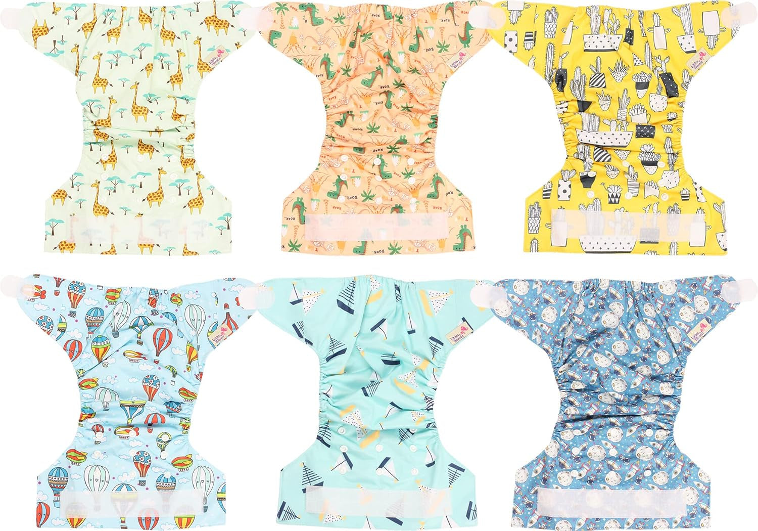 Opakovaně použitelná plena Littles and Bloomz FLV2-0602, standardní zapínání na suchý zip, 6 plen