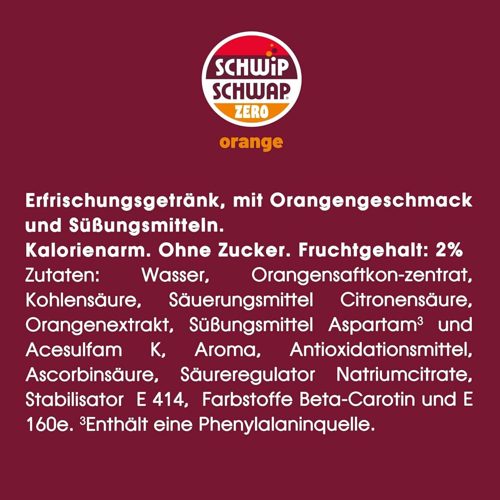 Schwip Schwap Zero Orange, nealkoholický nápoj s příchutí pomeranče, sada 6 x 1,25 litrů Nealkoholické nápoje Naty Shop