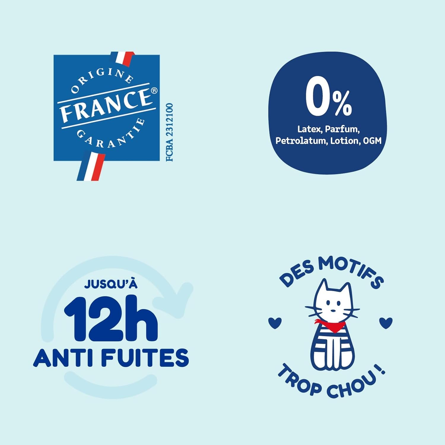 - Velikost pleny 4 (7-18 kg) – zdravé a extrémně savé – nepropustné 12 hodin – ohne unerwünschte Substanzen – vyrobeno ve Francii – přijatelná cena – 132 jednorázových plen