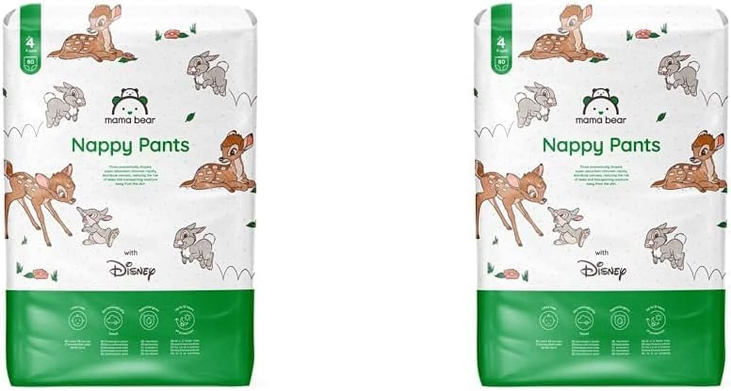 Plenky Mama Bear Disney, velikost 5 (12-17 kg), bílé, 70 kusů Mother and Baby Naty Shop 4 (9-15 Kg) ) (Sada 2 balení) Měsíční balení