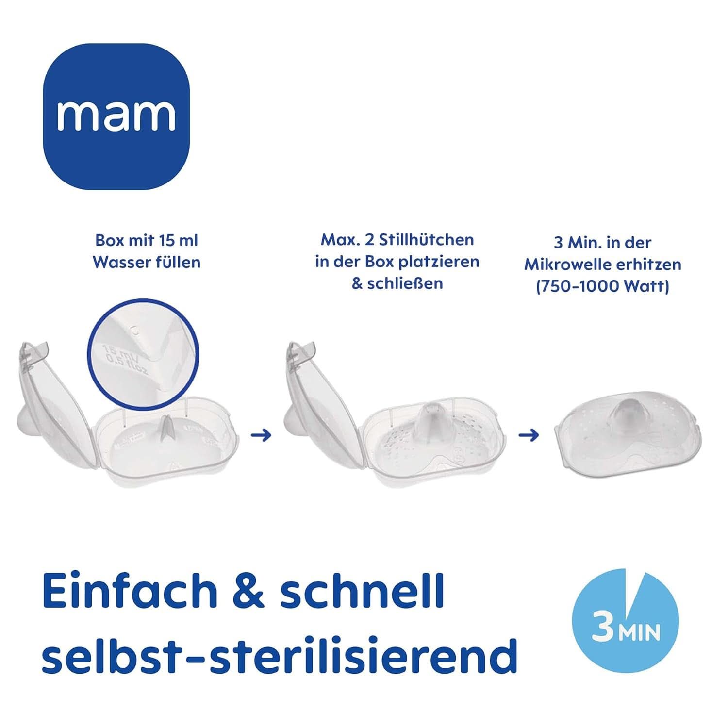 MAM Stillhütchen Größe L (Ø 23 Mm) Im 2Er-Set, Extra Weiche Brusthütchen Zum Schutz Beim Stillen, Brustwarzenschutz Für Maximalen Hautkontakt Zwischen Mutter Und Kind Příslušenství Jídlo a kojení Bebe Naty Shop