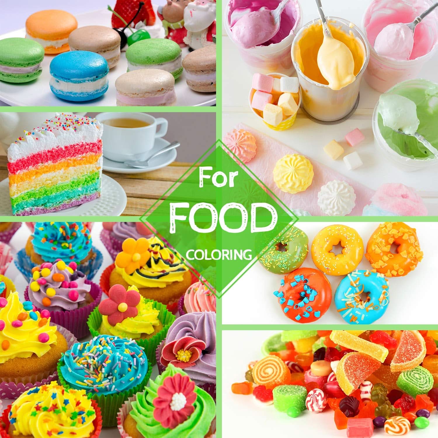 Set 12 coloranti alimentari x 6 ml, lichid Naty Shop